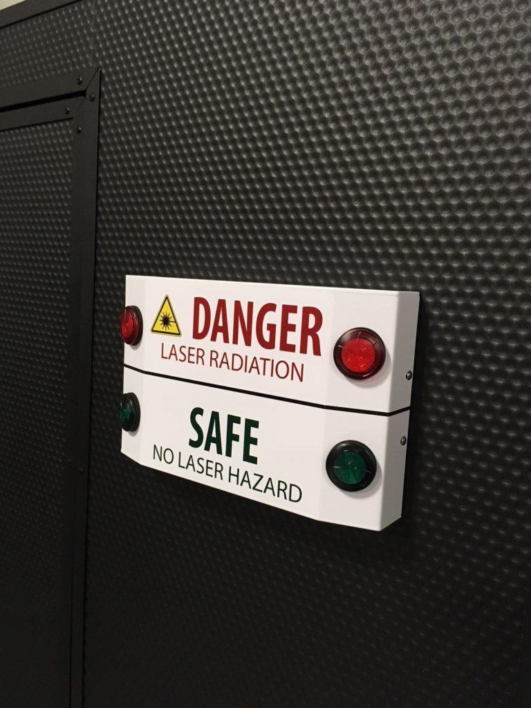 Dual-status Illuminated Warning Sign on an EVER-GUARD® Barrier