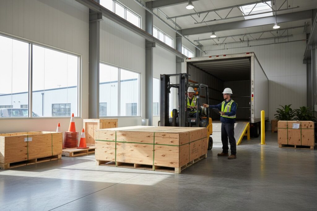 Largest barriers crated for shipping