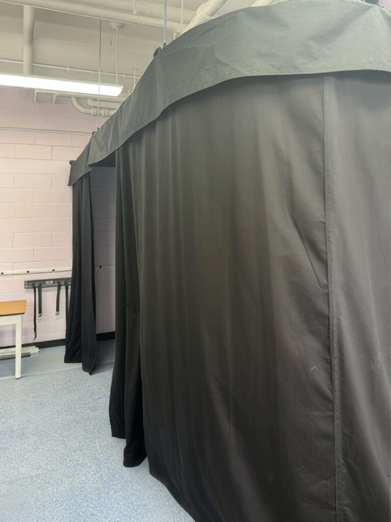 Blackout Curtain System with Roof Project 6044-1