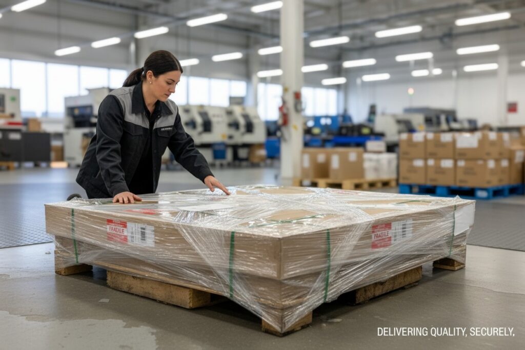 Acrylic Laser Viewing Windows Packaged and on a Pallet