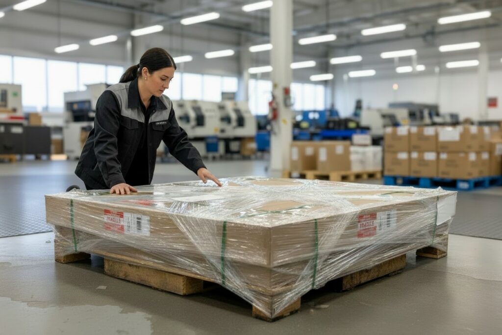 Acrylic Laser Viewing Windows Packaged and on a Pallet