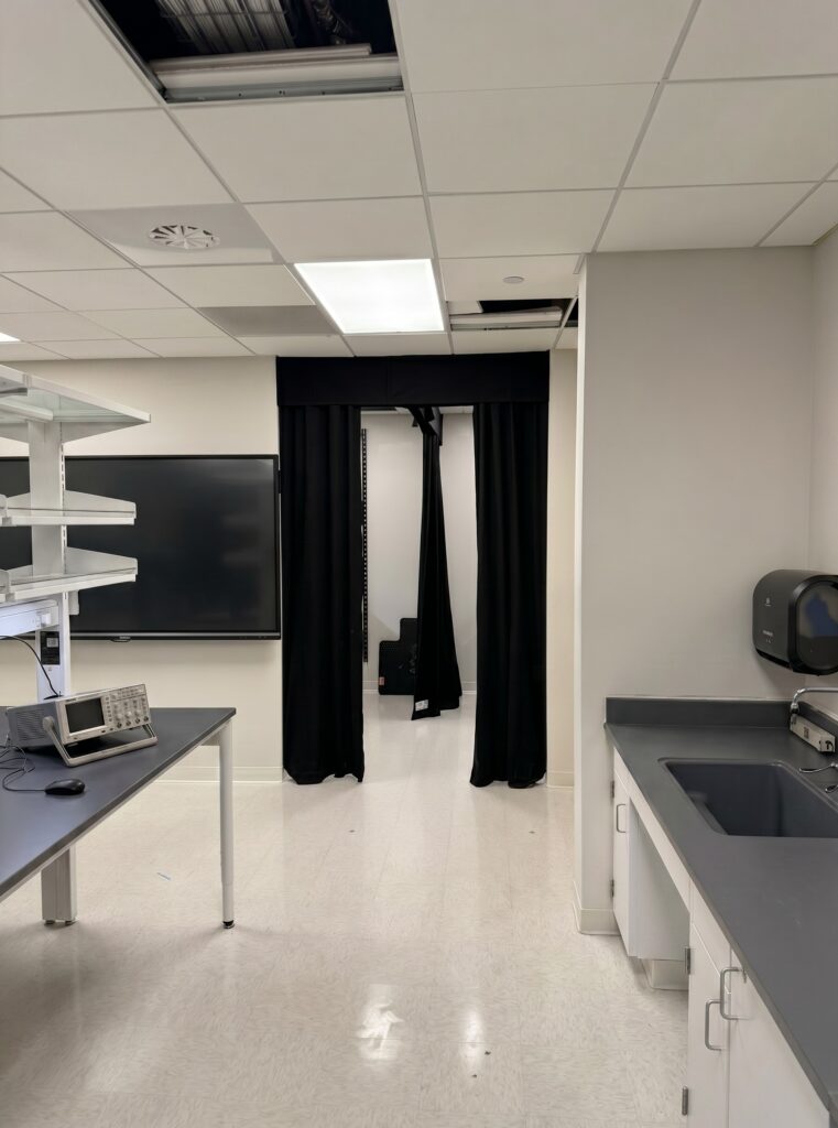 Blackout Curtain Across Entryway into a Lab