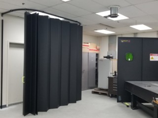 1 of 3 EVER-GUARD® L-Shape Curtain with Curve and Barrier with Laser Viewing Window